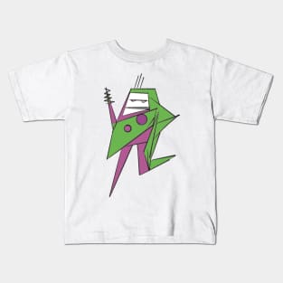 Zap the robot purple and green Kids T-Shirt